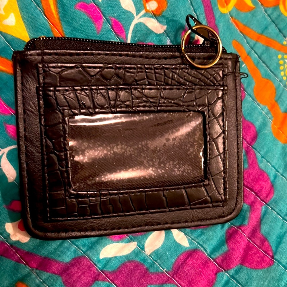🔥BLACK LEATHER ZIP POUCH WALLET